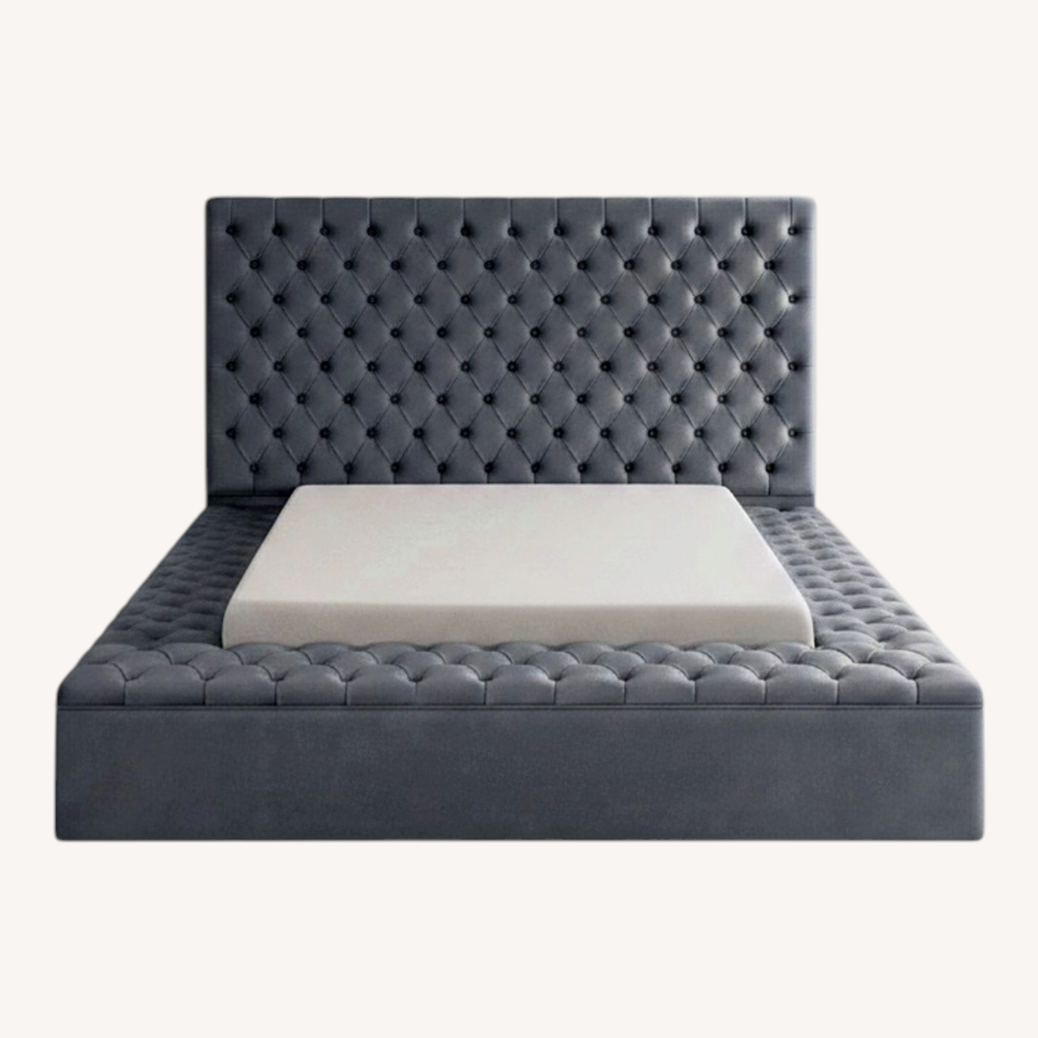 A&B Home Dark Gray Fabric King Bed - image-0