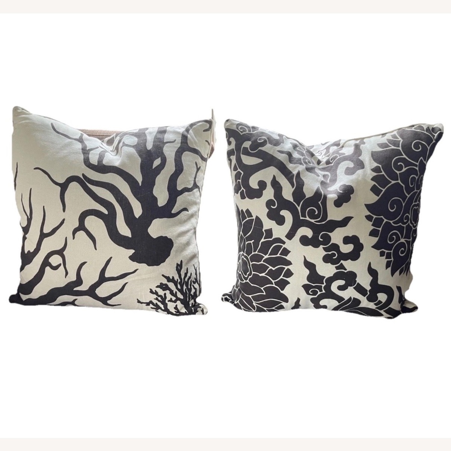 ThomasPaul Pillow Pair Brown Ecru Linen Cotton - image-2