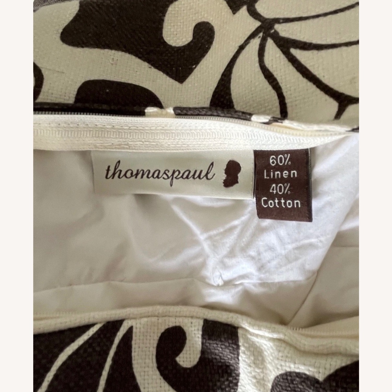 ThomasPaul Pillow Pair Brown Ecru Linen Cotton - image-11