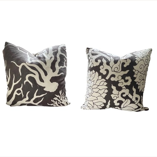 Used ThomasPaul Pillow Pair Brown Ecru Linen Cotton for sale on AptDeco
