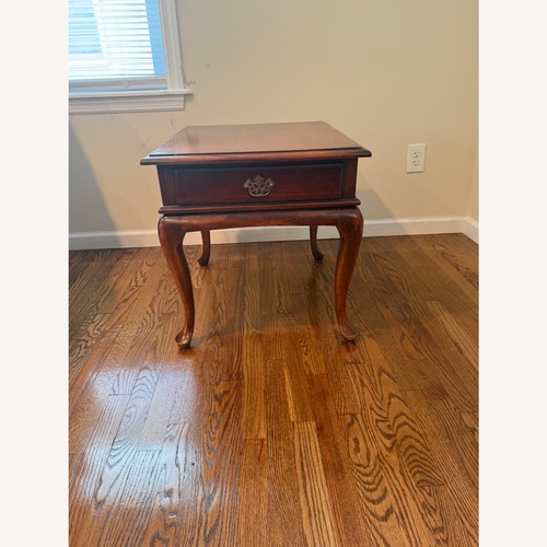 Used Dark Brown Wood Side Table for sale on AptDeco