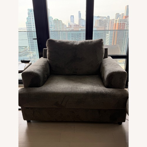 Used Ashley Furniture Soletren Chair & Half + Ottoman for sale on AptDeco