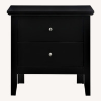 Raymour & Flanigan Black Wood Nightstand