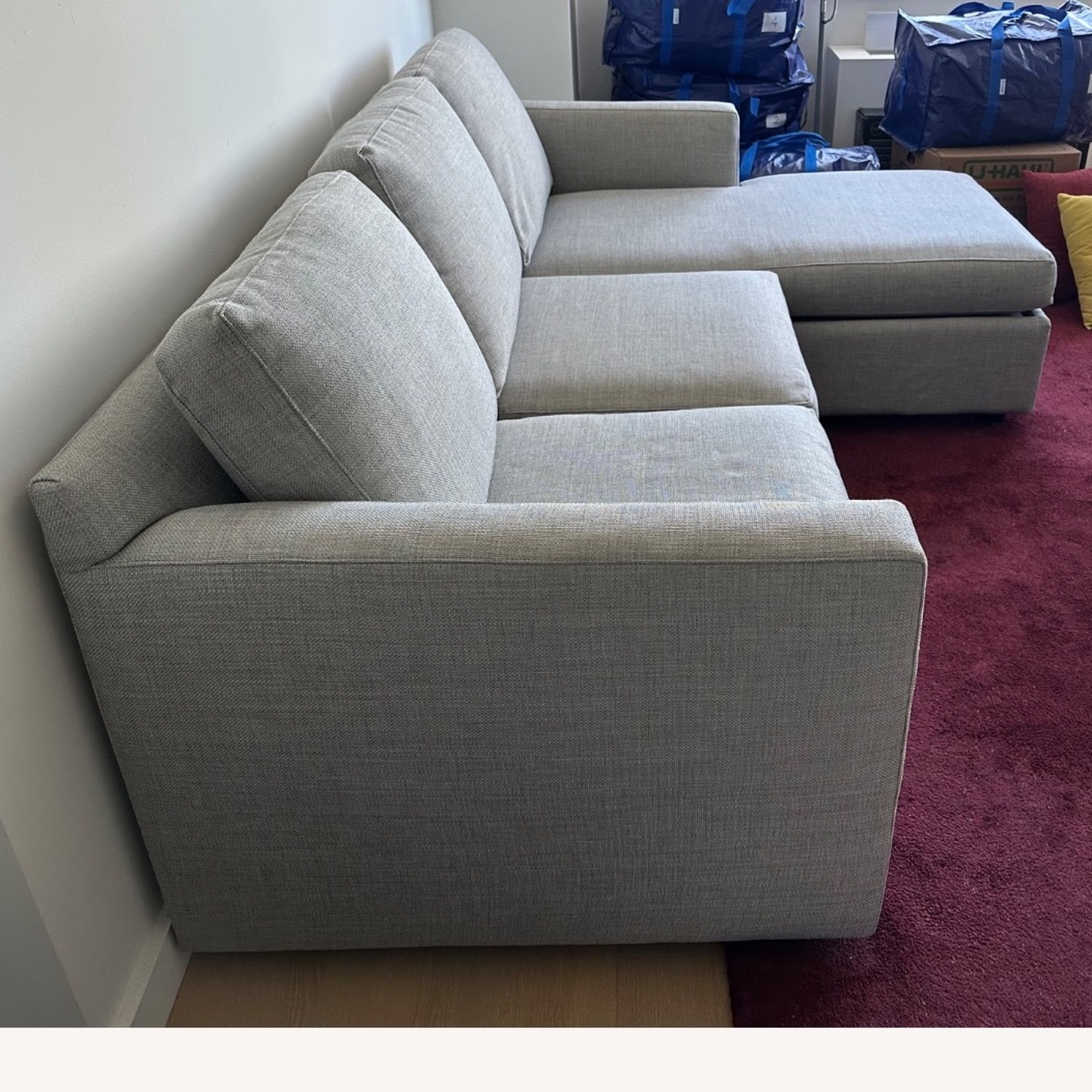 Crate & Barrel Barrett Reversible Sectional Queen Sleeper - image-4