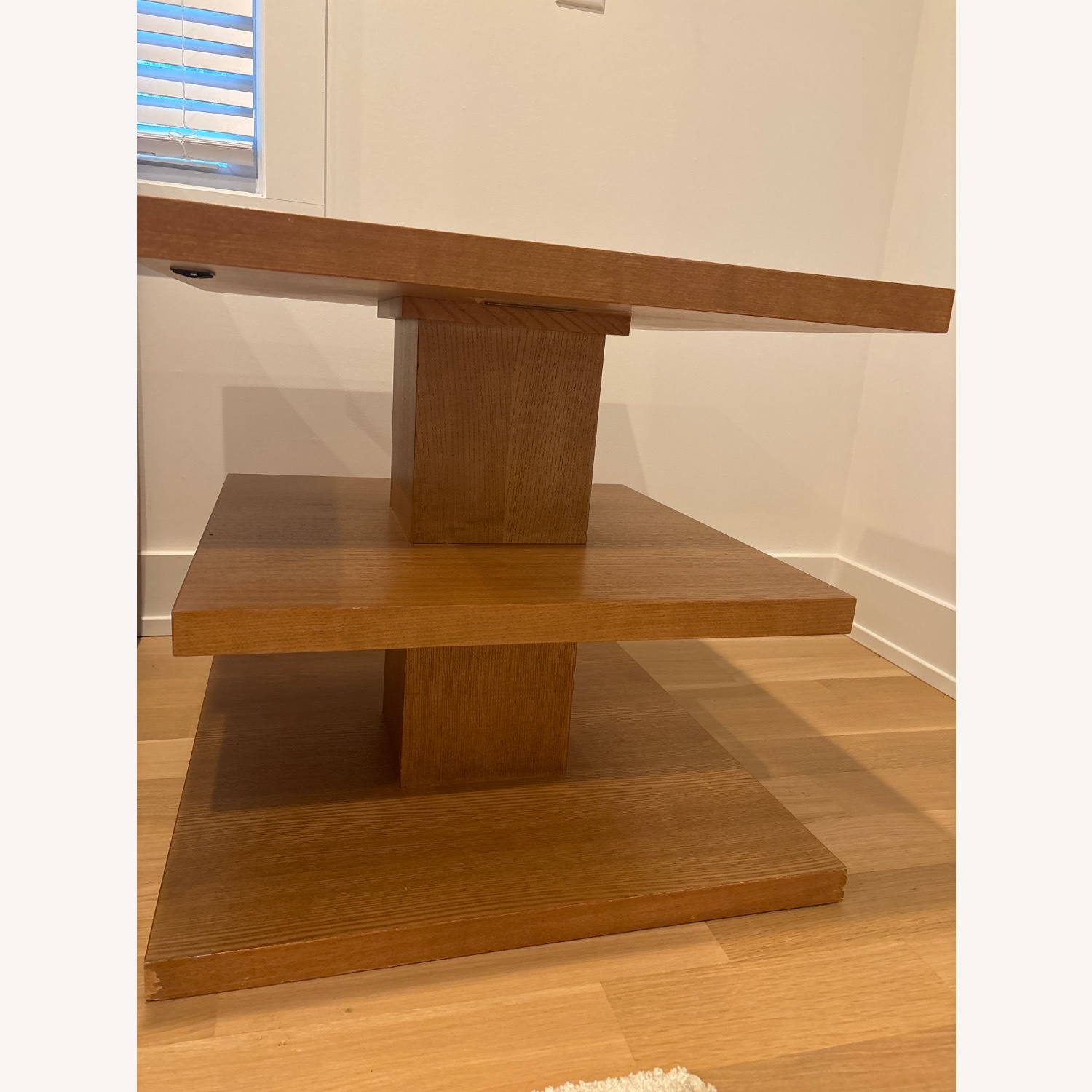 Ethan Allen Light Brown Wood Side Table - image-3