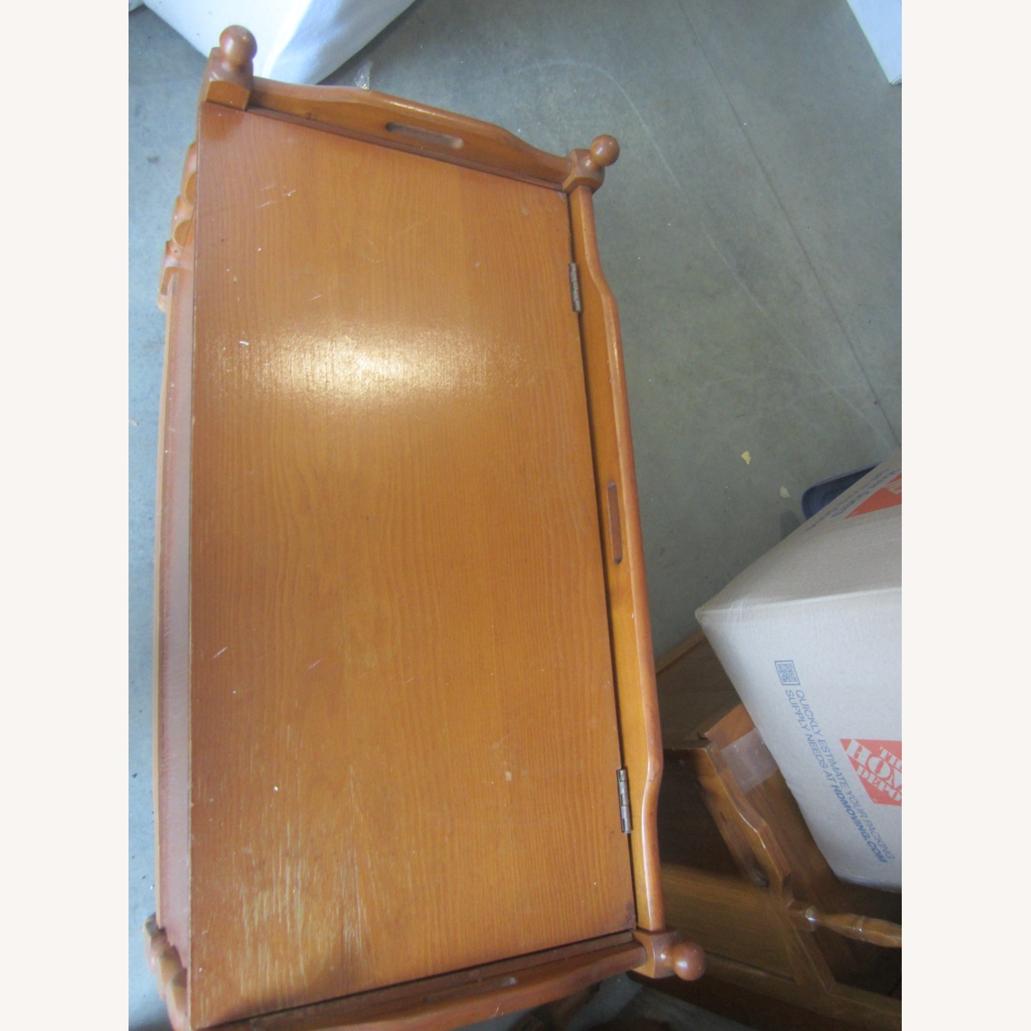 Vintage/Antique Light Brown Wood Chest - image-3