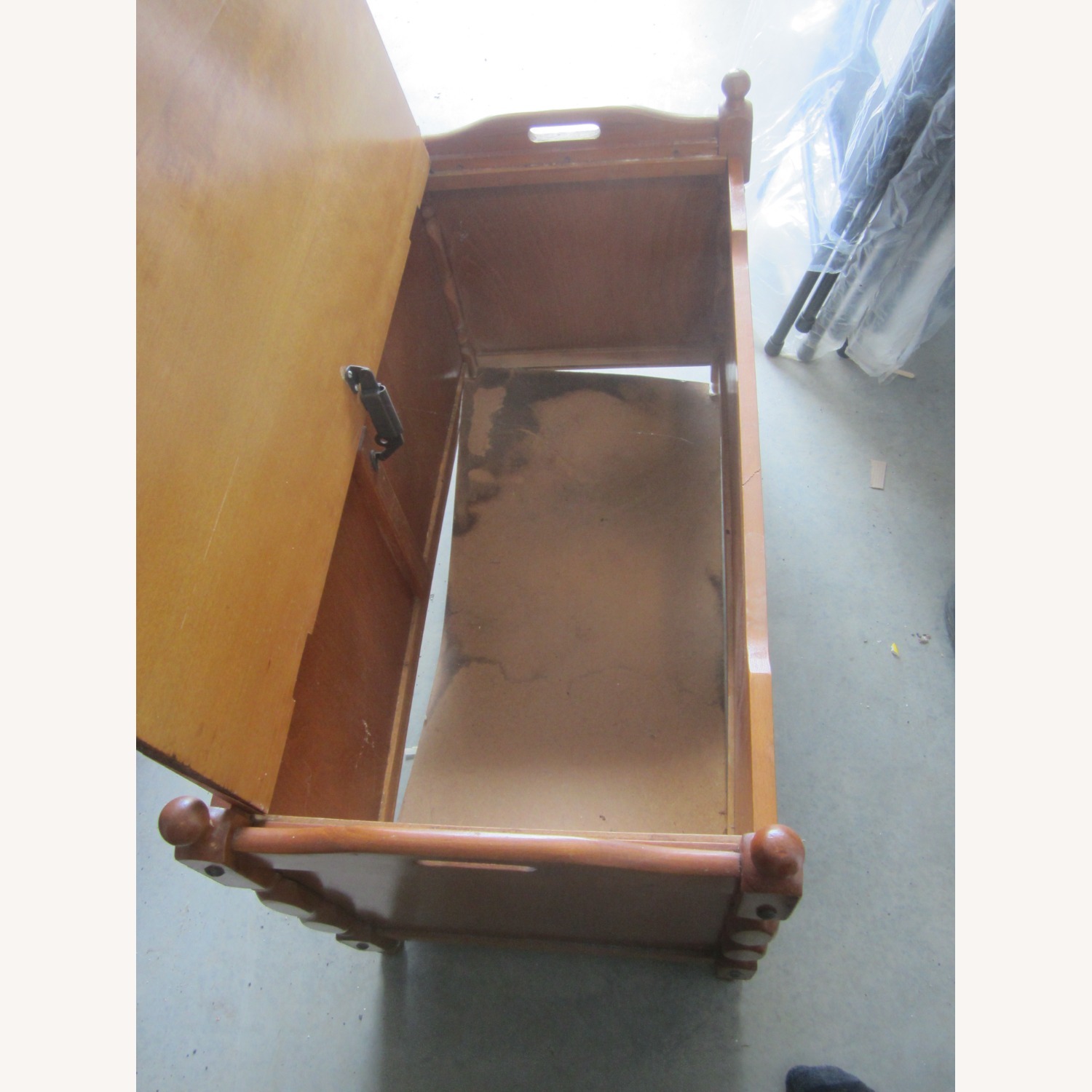 Vintage/Antique Light Brown Wood Chest - image-8