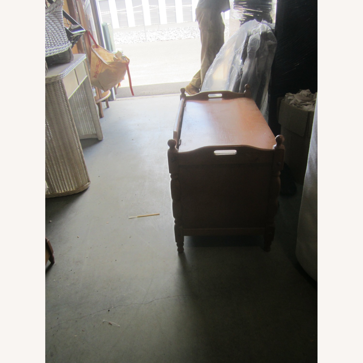 Vintage/Antique Light Brown Wood Chest - image-7