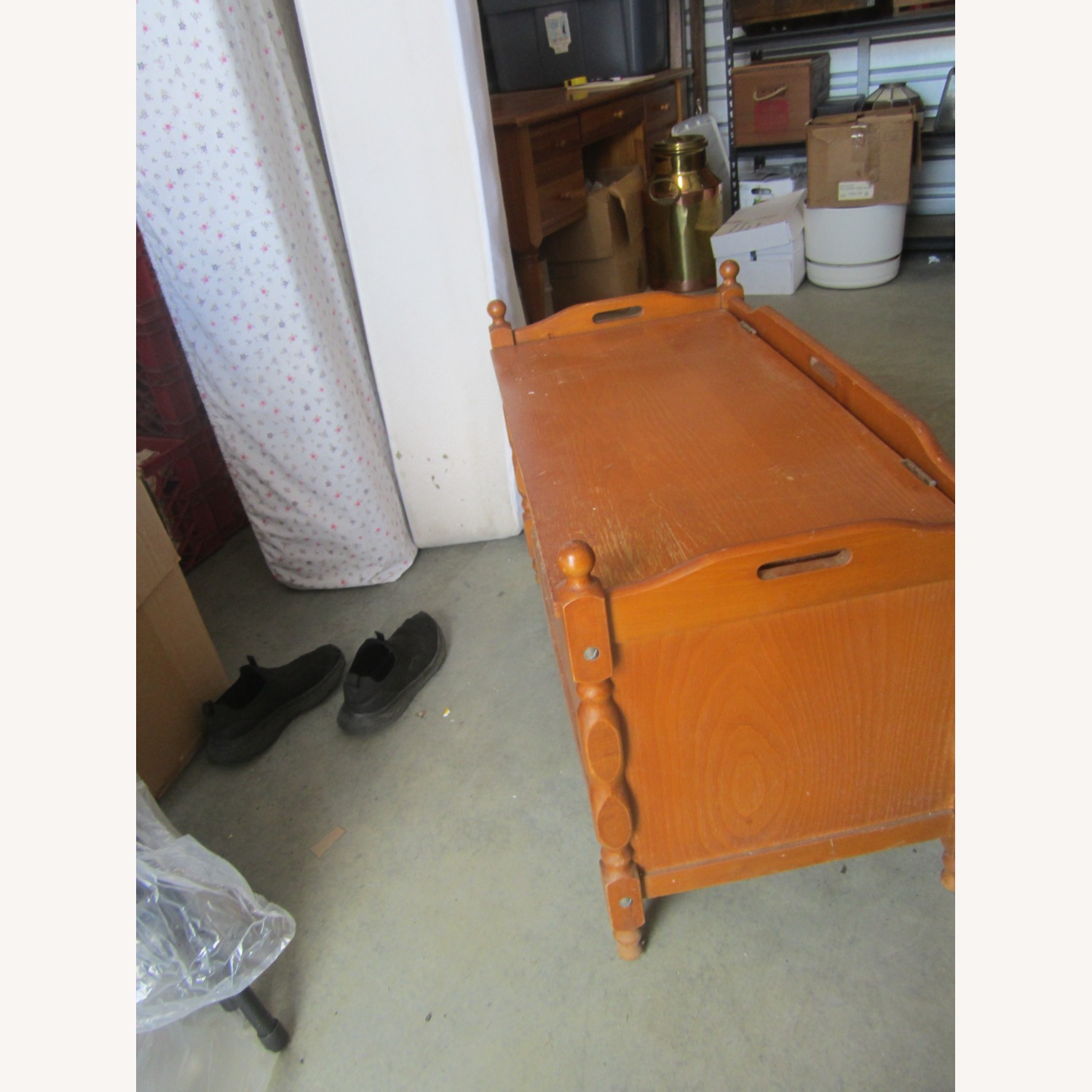 Vintage/Antique Light Brown Wood Chest - image-5