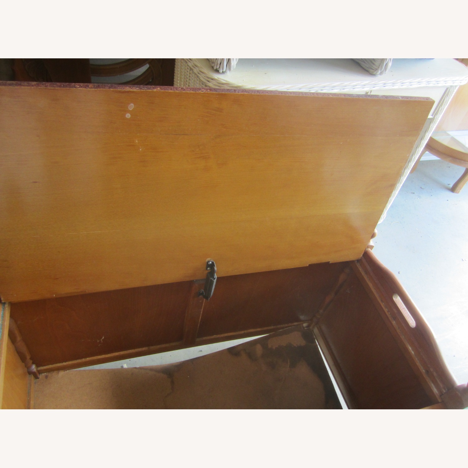 Vintage/Antique Light Brown Wood Chest - image-9