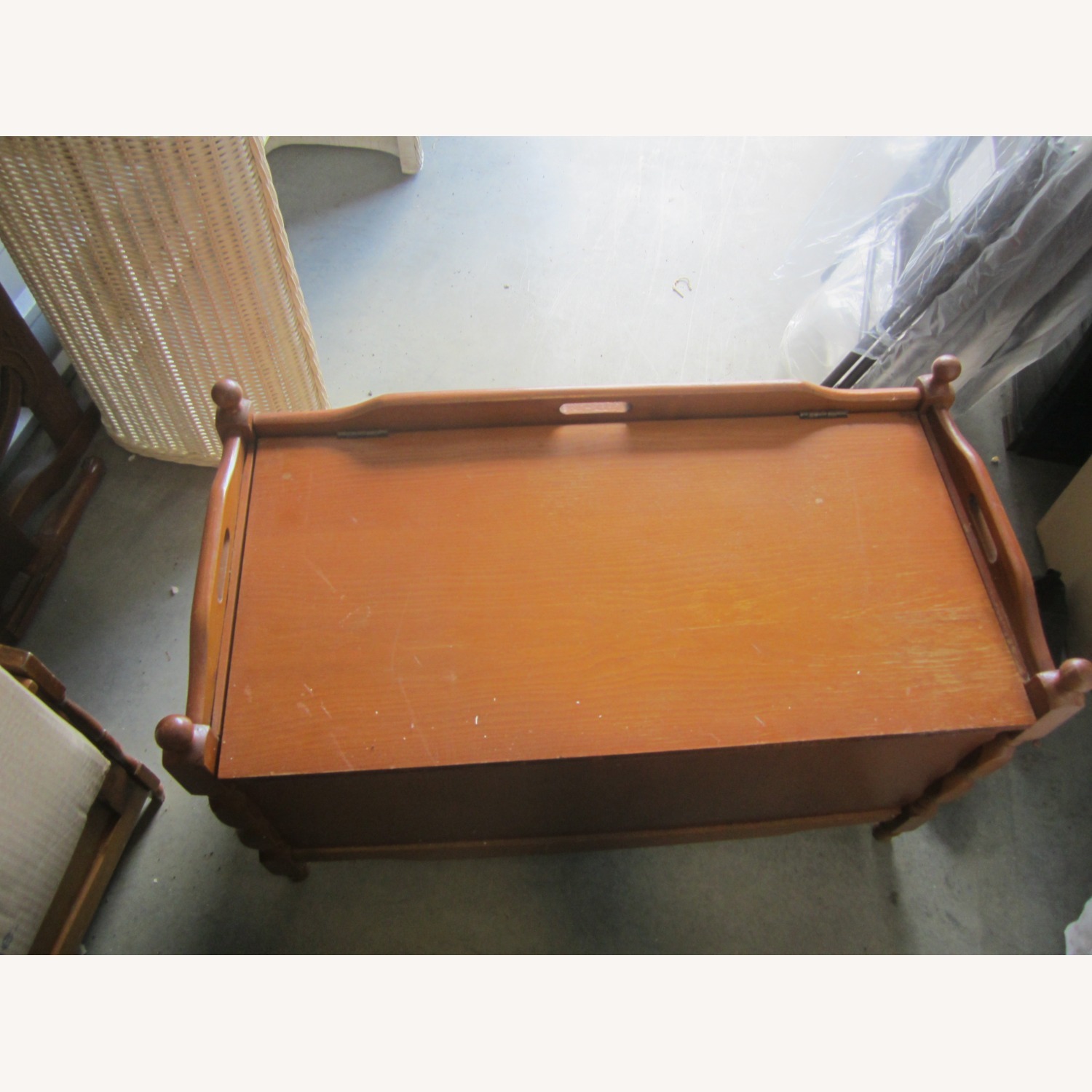 Vintage/Antique Light Brown Wood Chest - image-2