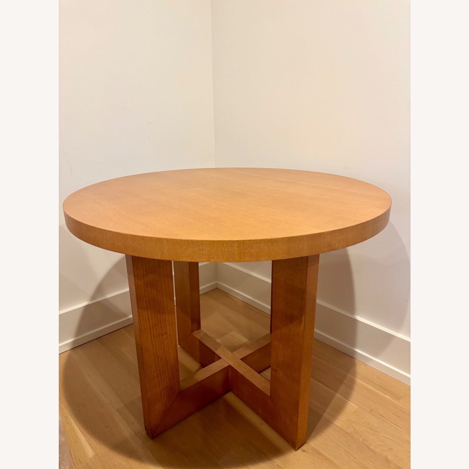 Ethan Allen Light Brown Side Table - image-1