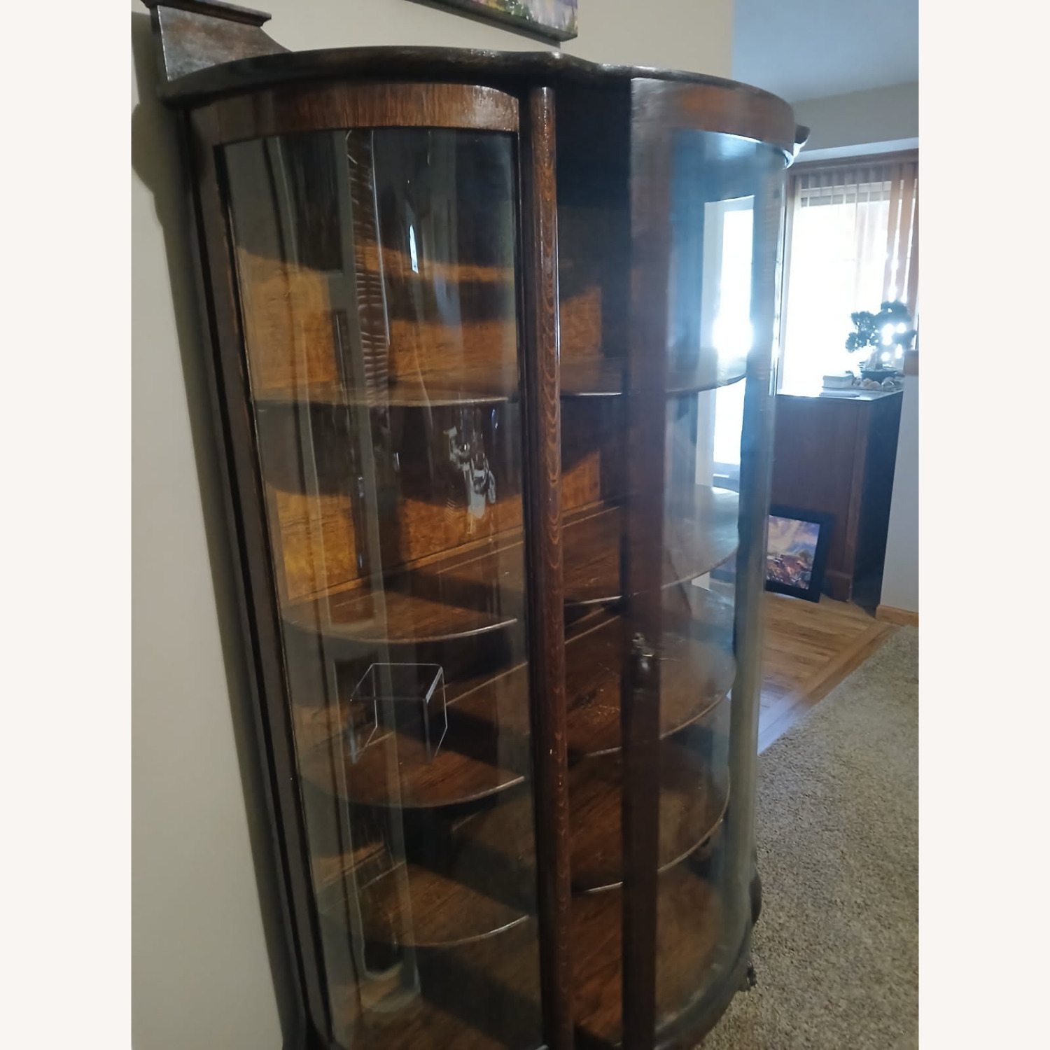 Antique Wood Curio Cabinet - image-2