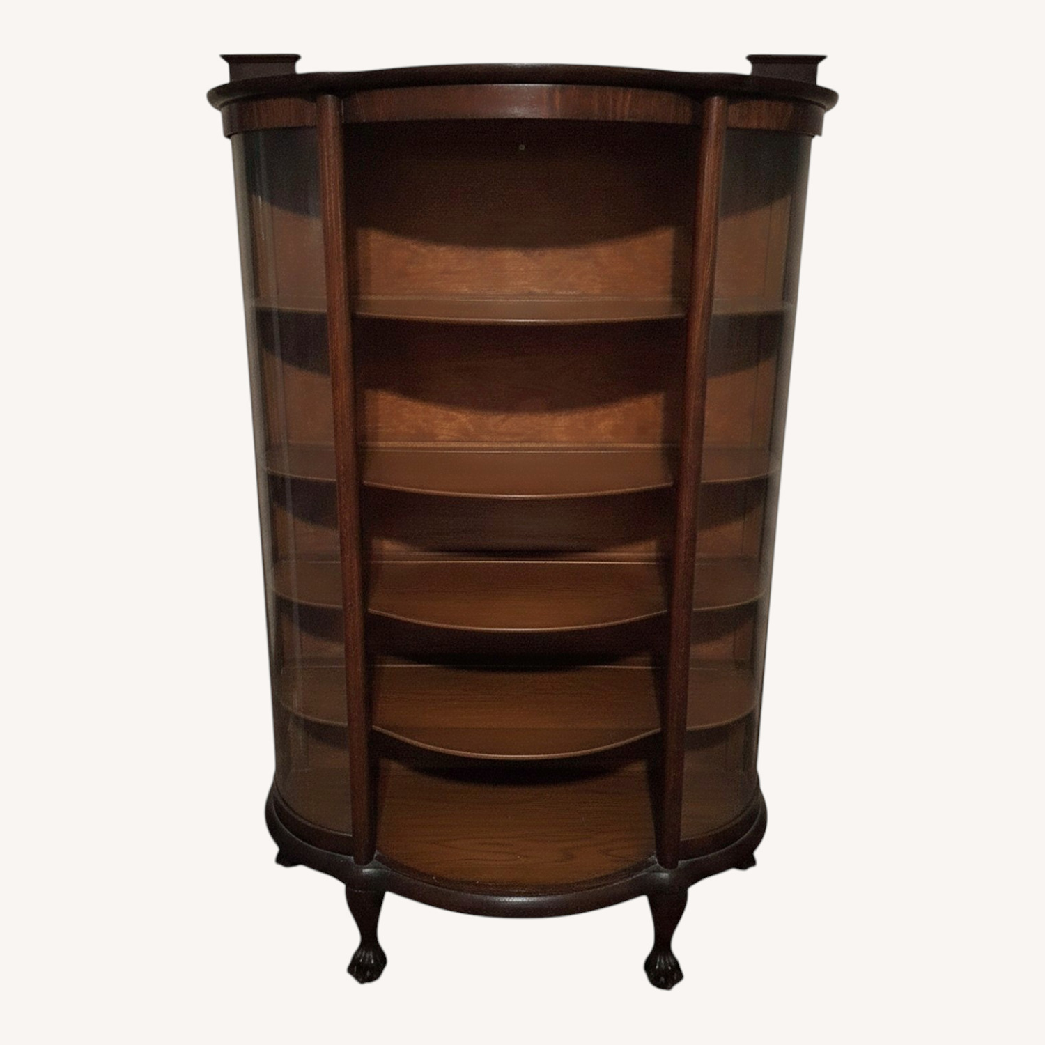 Antique Wood Curio Cabinet - image-0