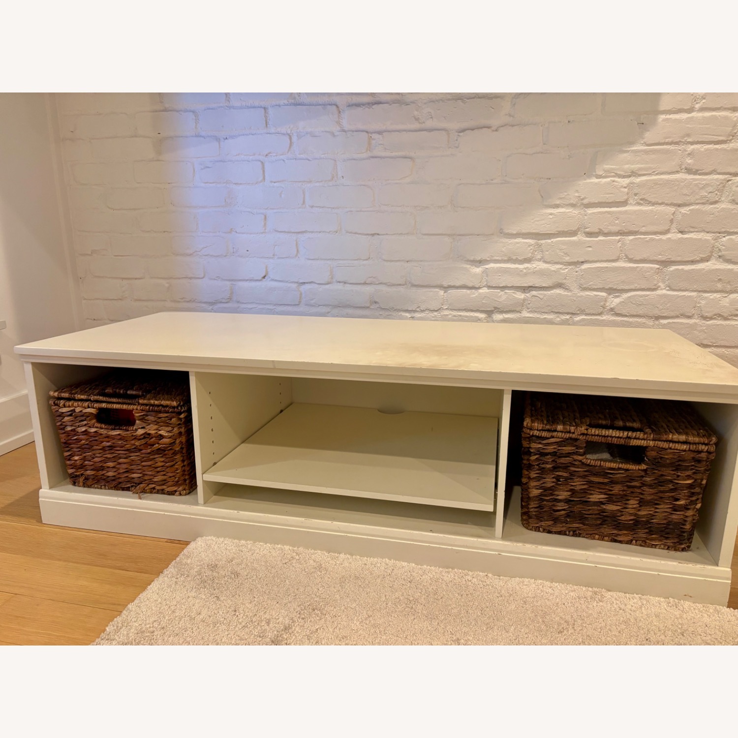 Pottery Barn Kids White Wood Media Storage - image-3