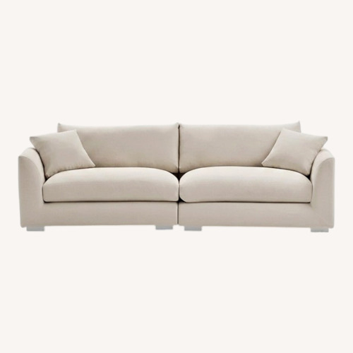 Used Valyou Furniture Feathers Natural Cotton 3+ Seater Sofa for sale on AptDeco