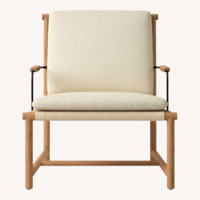 CB2 Ivory Bouclé Lounge Chair