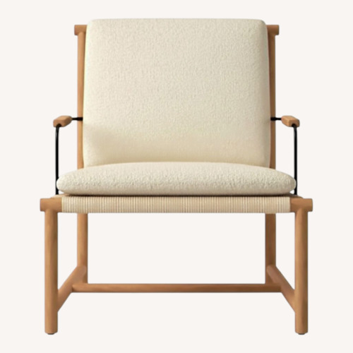 Used CB2 Ivory Bouclé Lounge Chair for sale on AptDeco