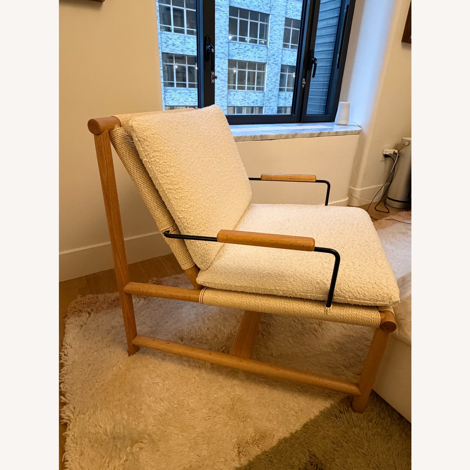 CB2 Ivory Bouclé Lounge Chair - image-3