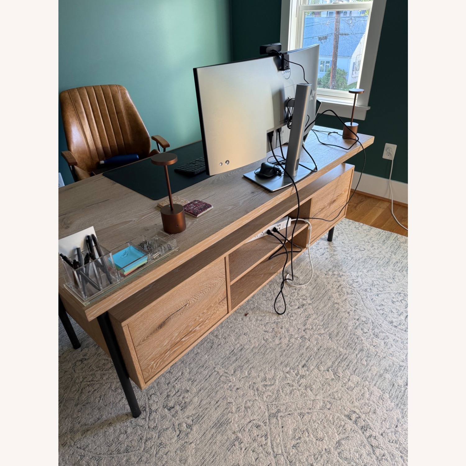 Arhaus Sullivan Light Brown Wood Desk - image-8