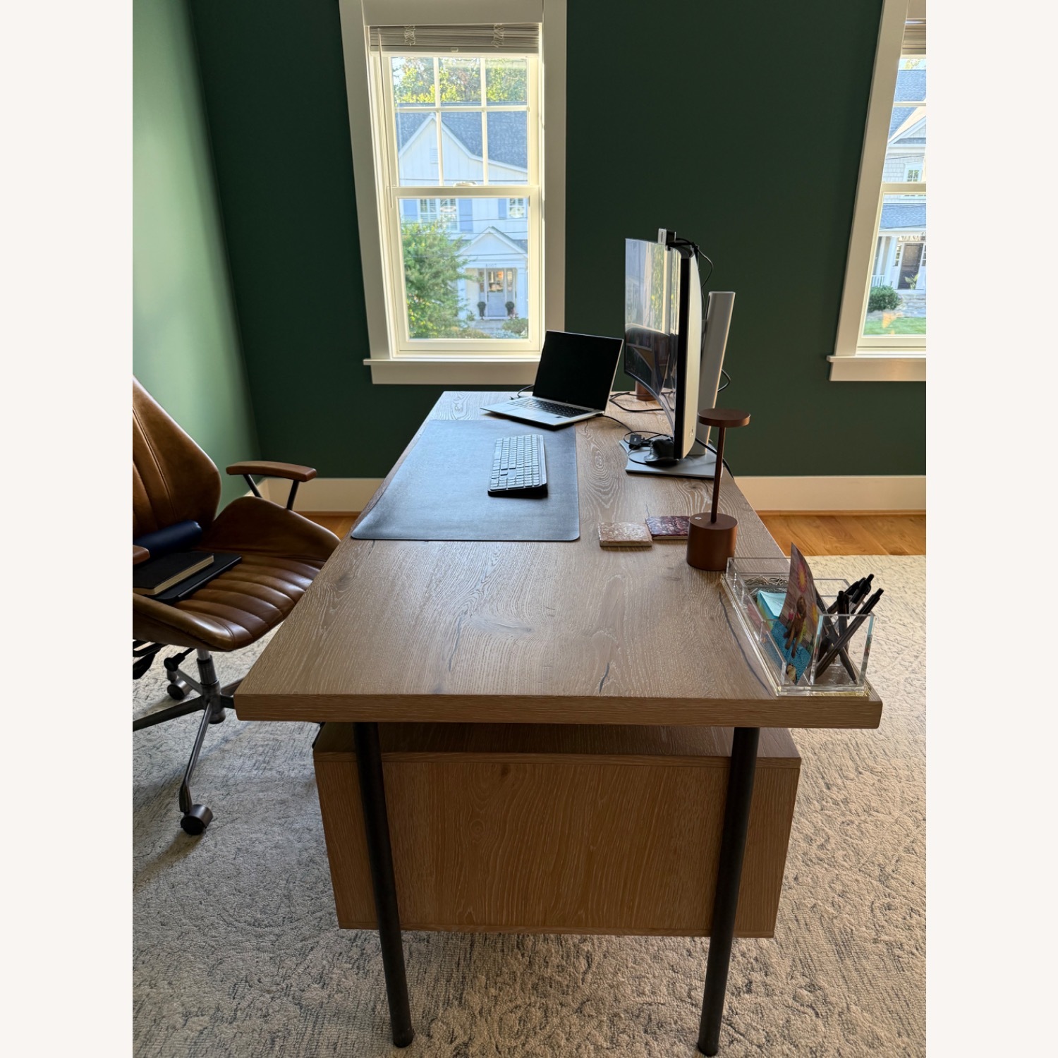Arhaus Sullivan Light Brown Wood Desk - image-3