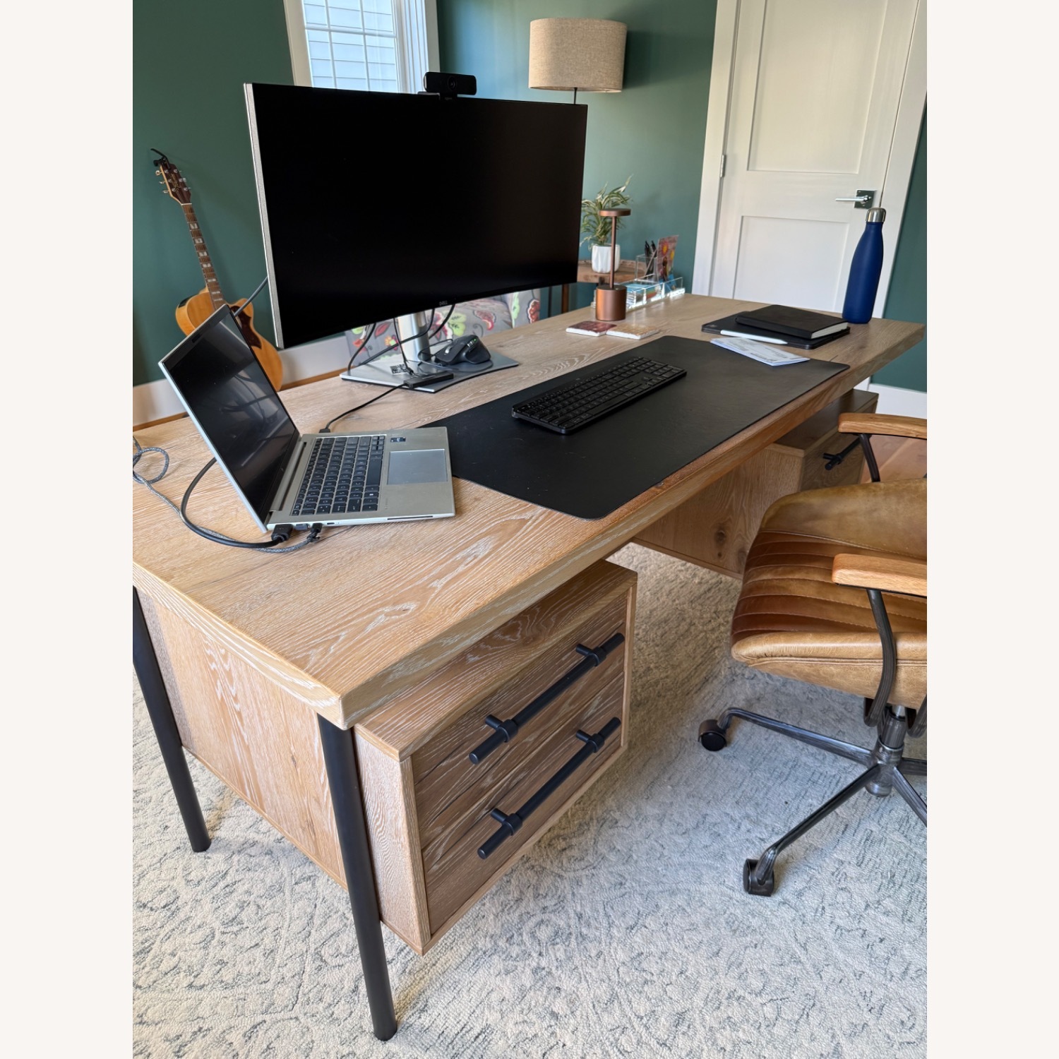 Arhaus Sullivan Light Brown Wood Desk - image-6