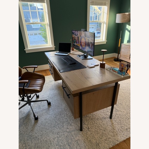 Used Arhaus Sullivan Light Brown Wood Desk for sale on AptDeco