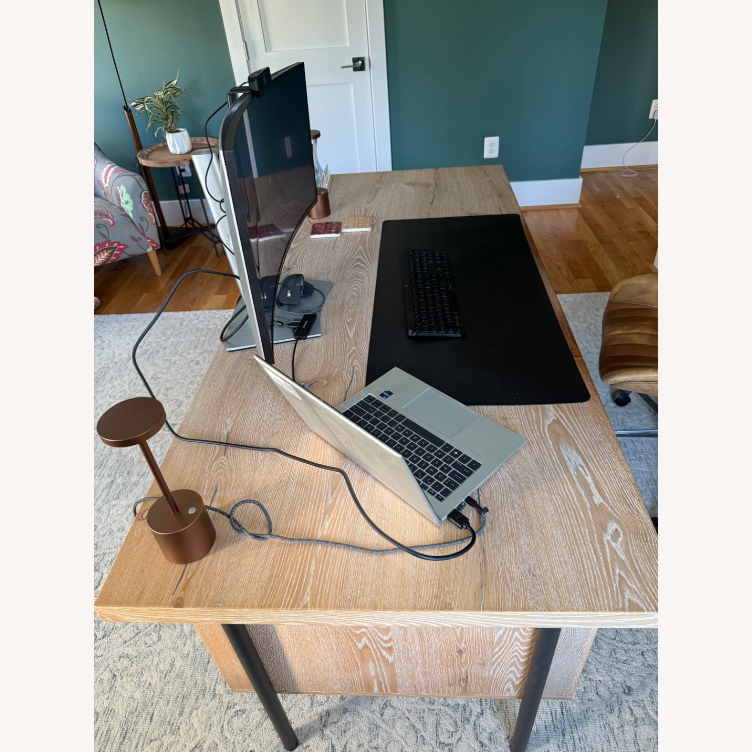 Arhaus Sullivan Light Brown Wood Desk - image-7
