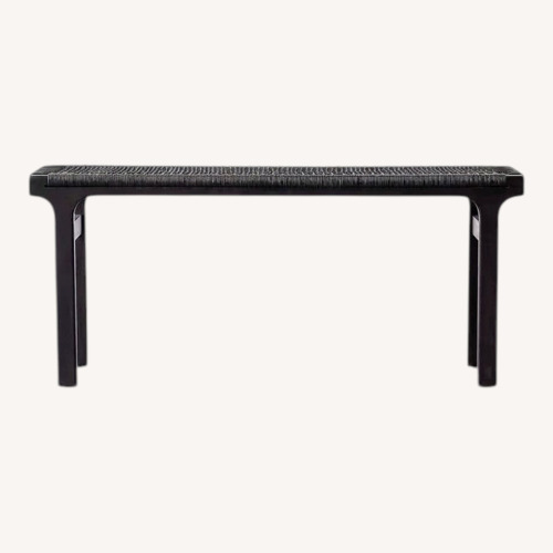 Used CB2 Black Wood & Cord Bench for sale on AptDeco
