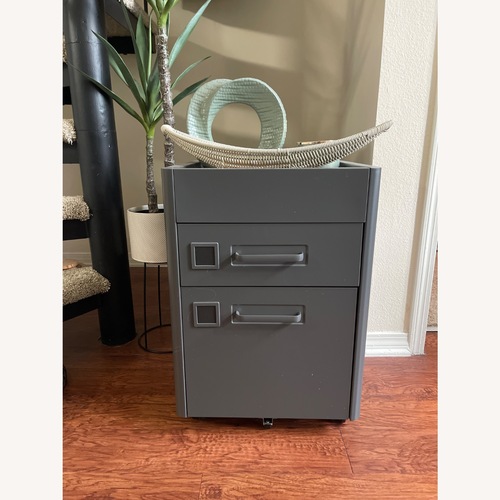 Used IKEA IDASEN Dark Gray Metal Nightstand for sale on AptDeco