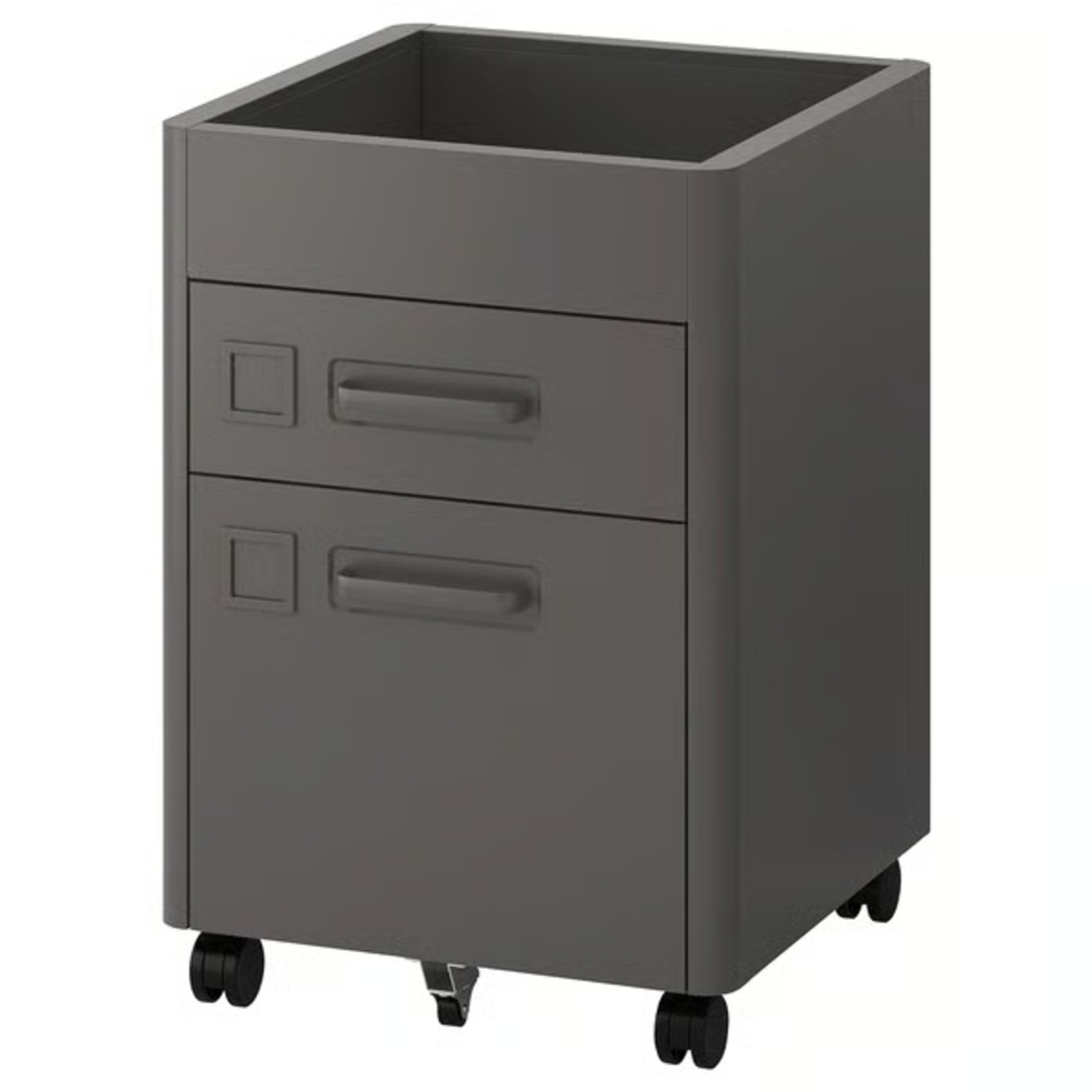 IKEA IDASEN Dark Gray Metal Nightstand - image-4