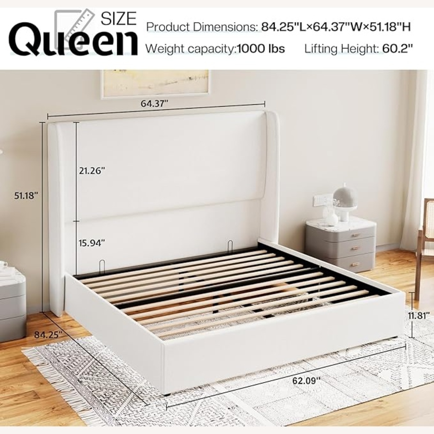Amazon Queen Size Storage Bed Frame - image-5