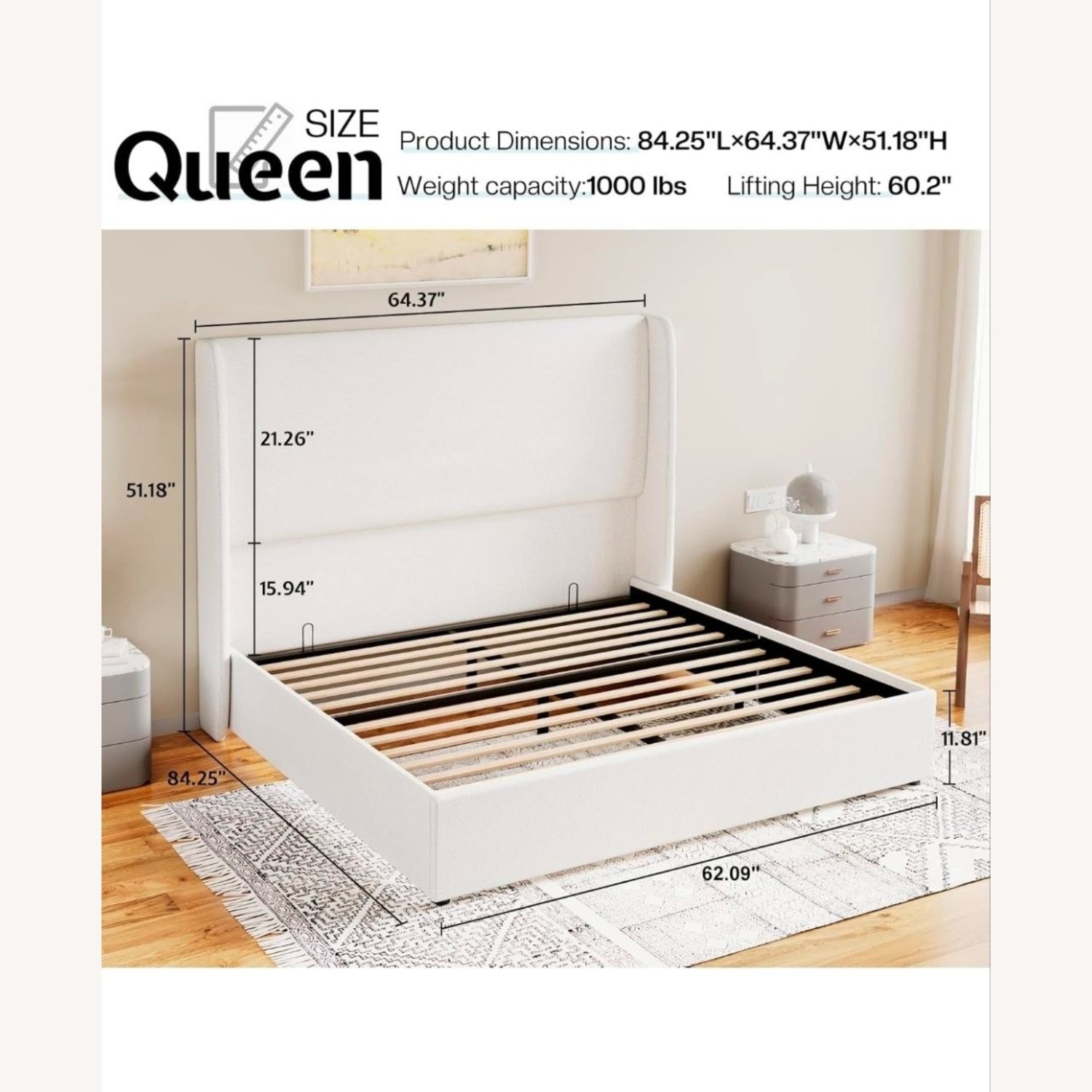 Amazon Queen Size Storage Bed Frame - image-4