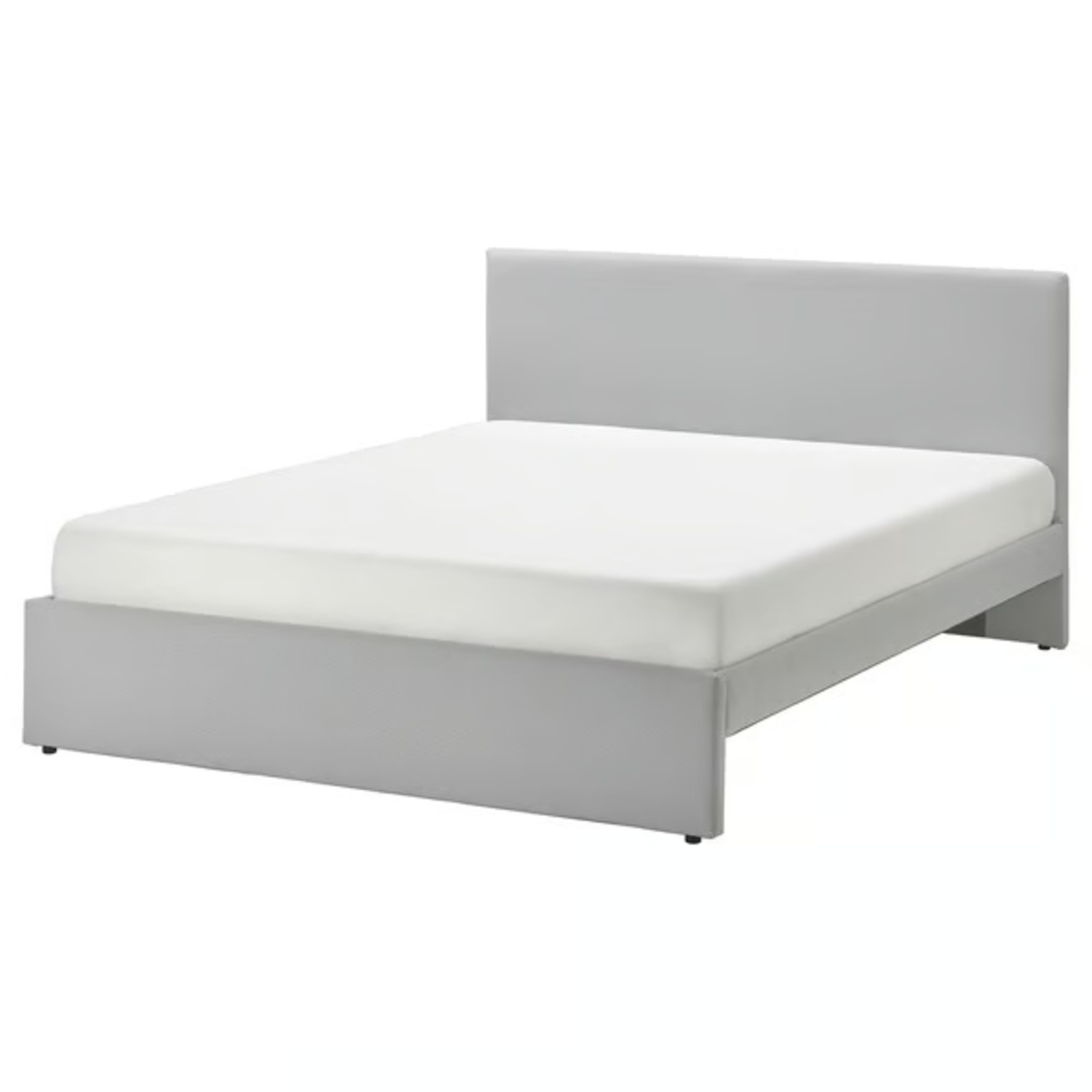 IKEA GLADSTAD Upholstered Bed Grame, Grey, Queen - image-4