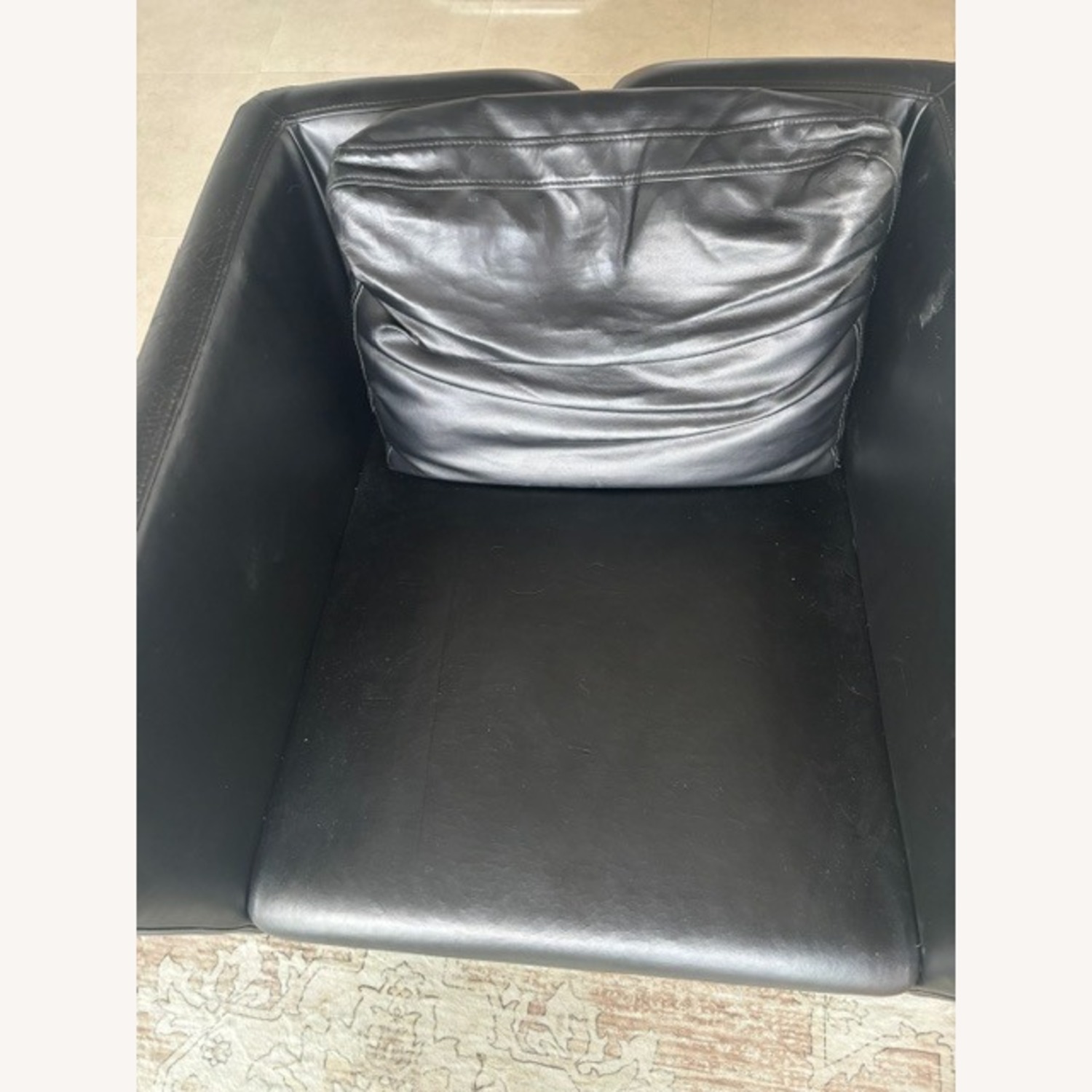 IKEA Black Faux Leather Accent Chairs - image-6
