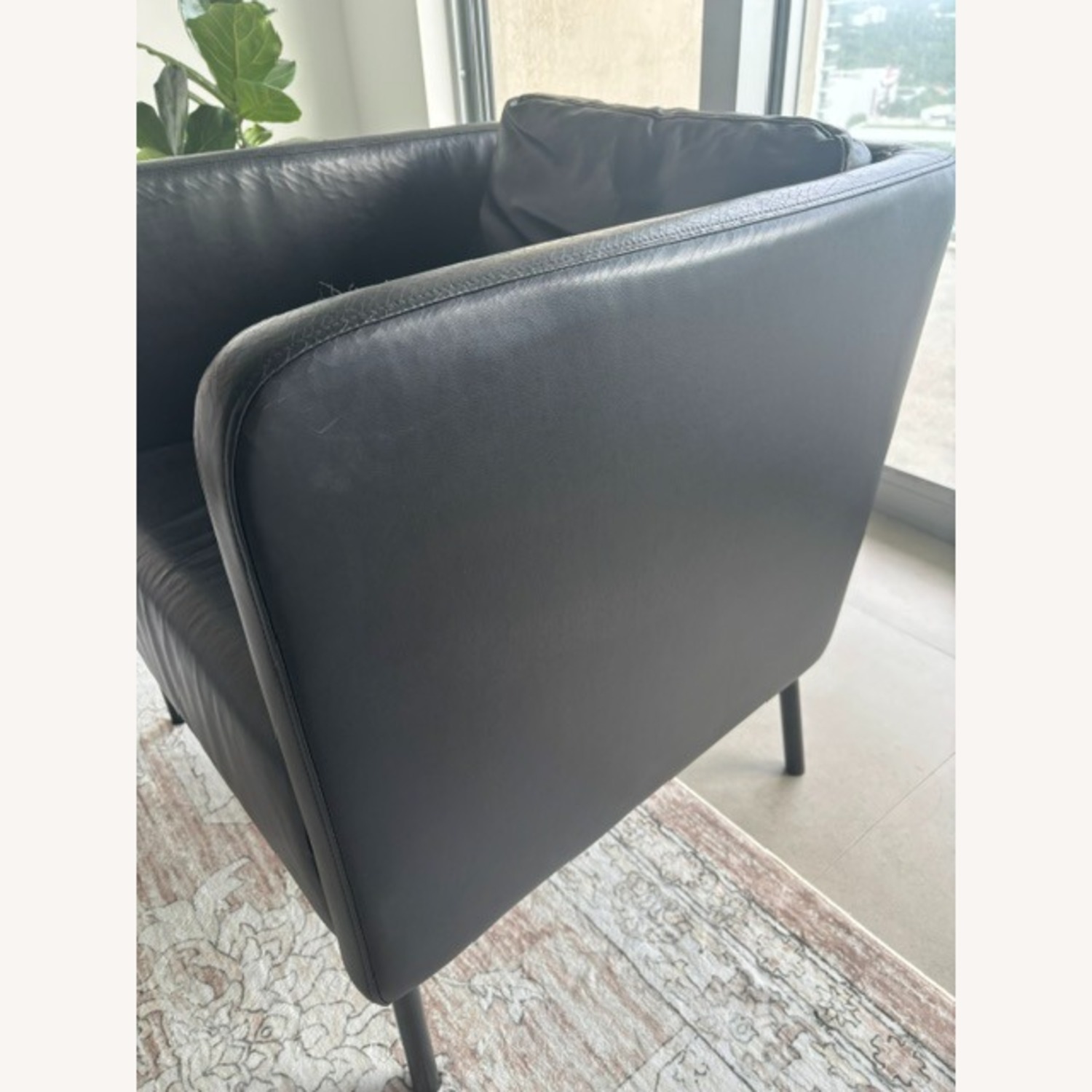 IKEA Black Faux Leather Accent Chairs - image-4