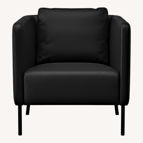 Used IKEA Black Faux Leather Accent Chairs for sale on AptDeco