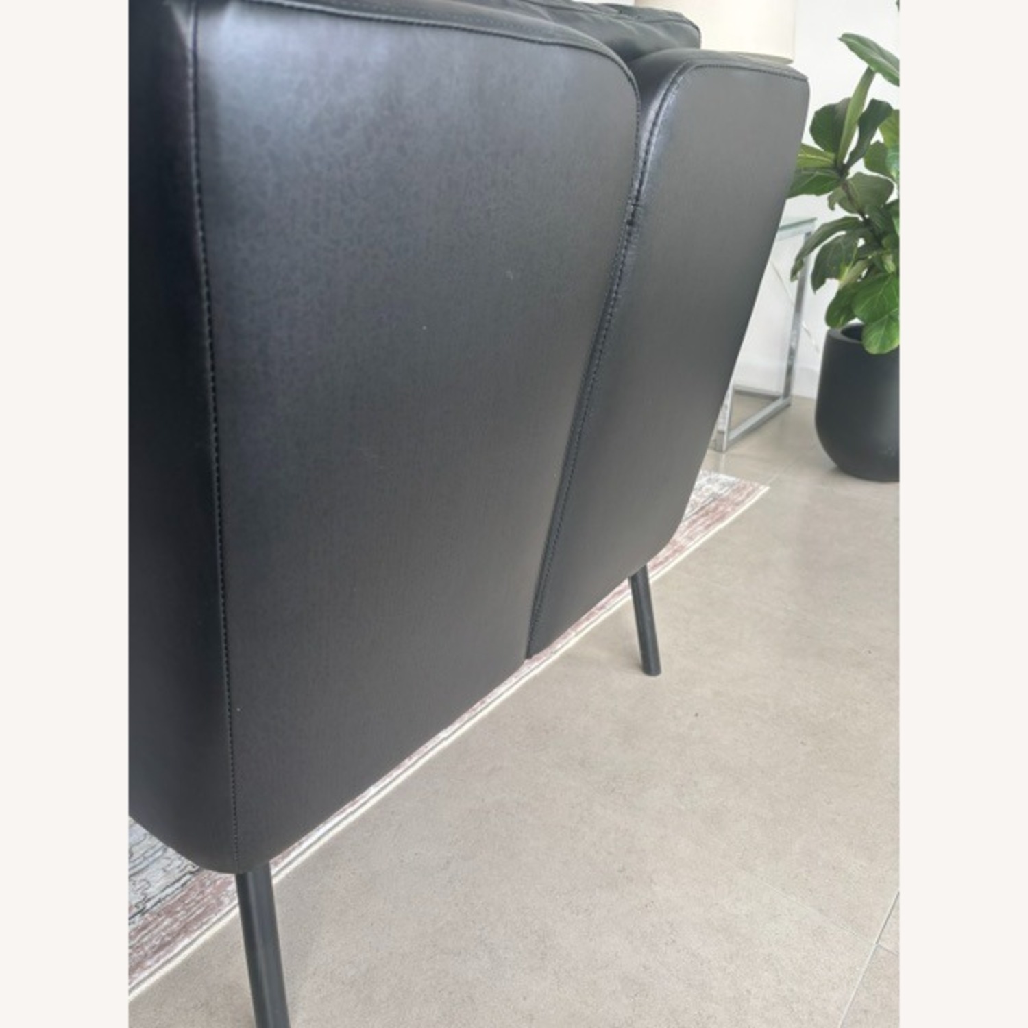 IKEA Black Faux Leather Accent Chairs - image-5
