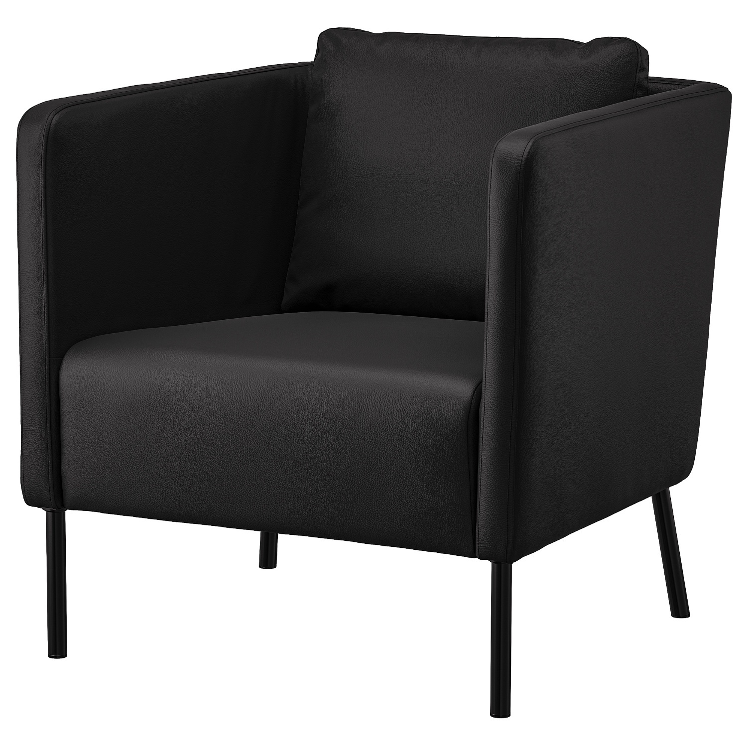 IKEA Black Faux Leather Accent Chairs - image-9