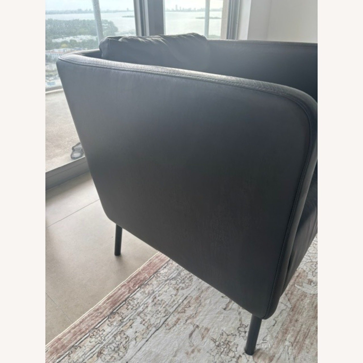 IKEA Black Faux Leather Accent Chairs - image-8
