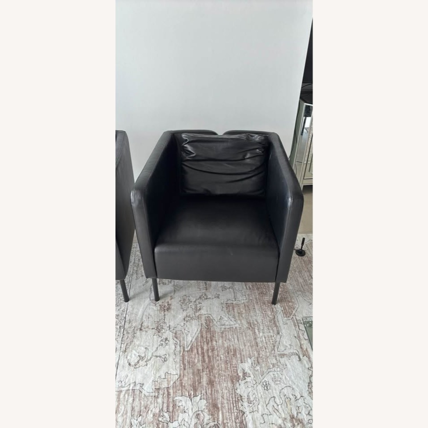 IKEA Black Faux Leather Accent Chairs - image-3