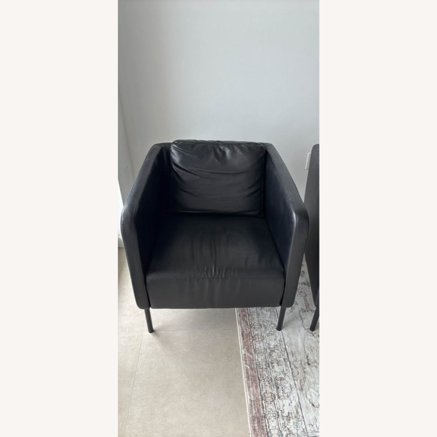 IKEA Black Faux Leather Accent Chairs - image-2