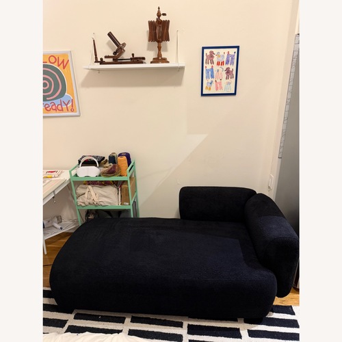 Used Wayfair Black Boucle Chaise Lounge for sale on AptDeco