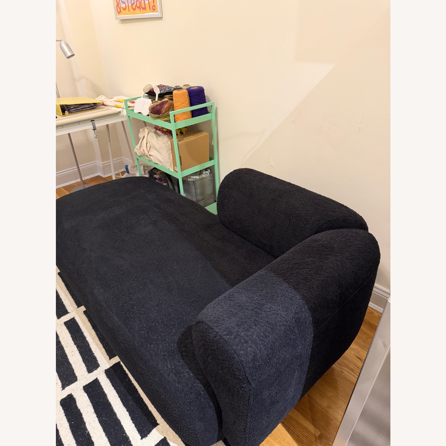 Wayfair Black Boucle Chaise Lounge - image-3