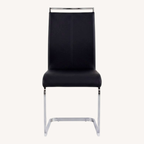 Used 2 Black Modern Dining Chairs Chrome Frame for sale on AptDeco