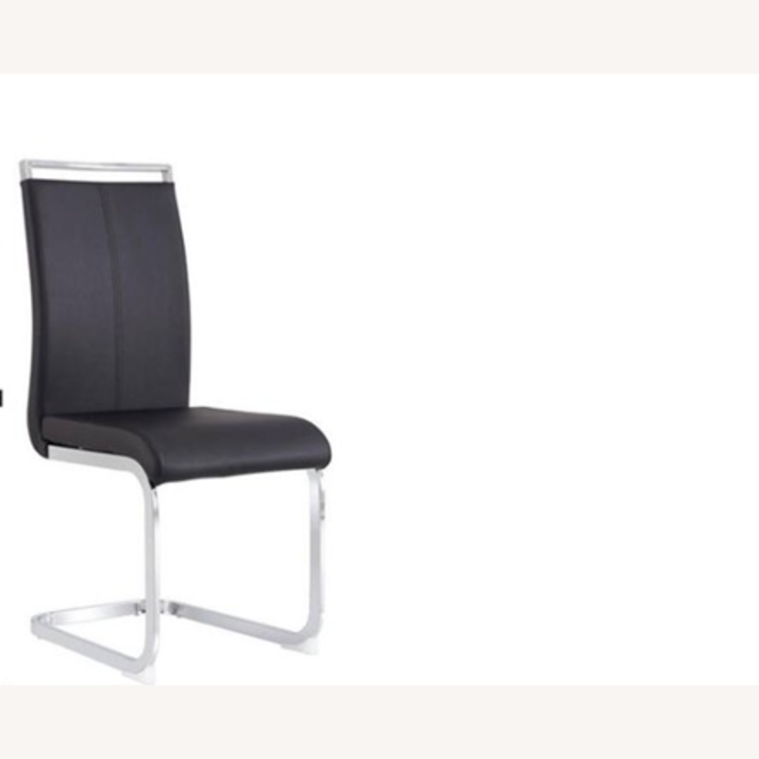 2 Black Modern Dining Chairs Chrome Frame - image-5