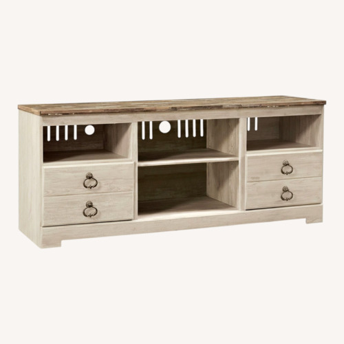 Used Ashley Furniture Willowton Wood Media Storage for sale on AptDeco