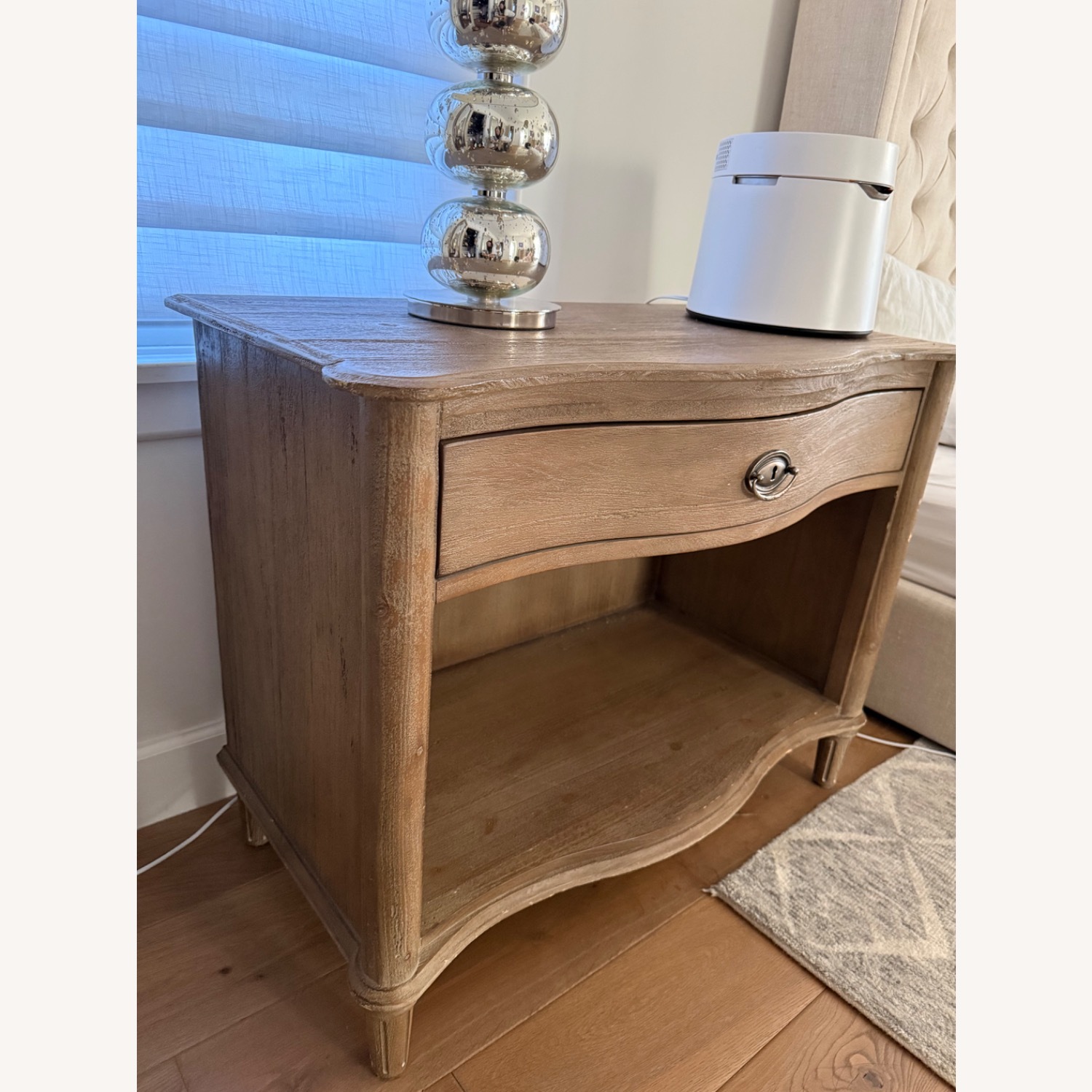 Restoration Hardware Empire Rosette Natural Wood Nightstand - image-2