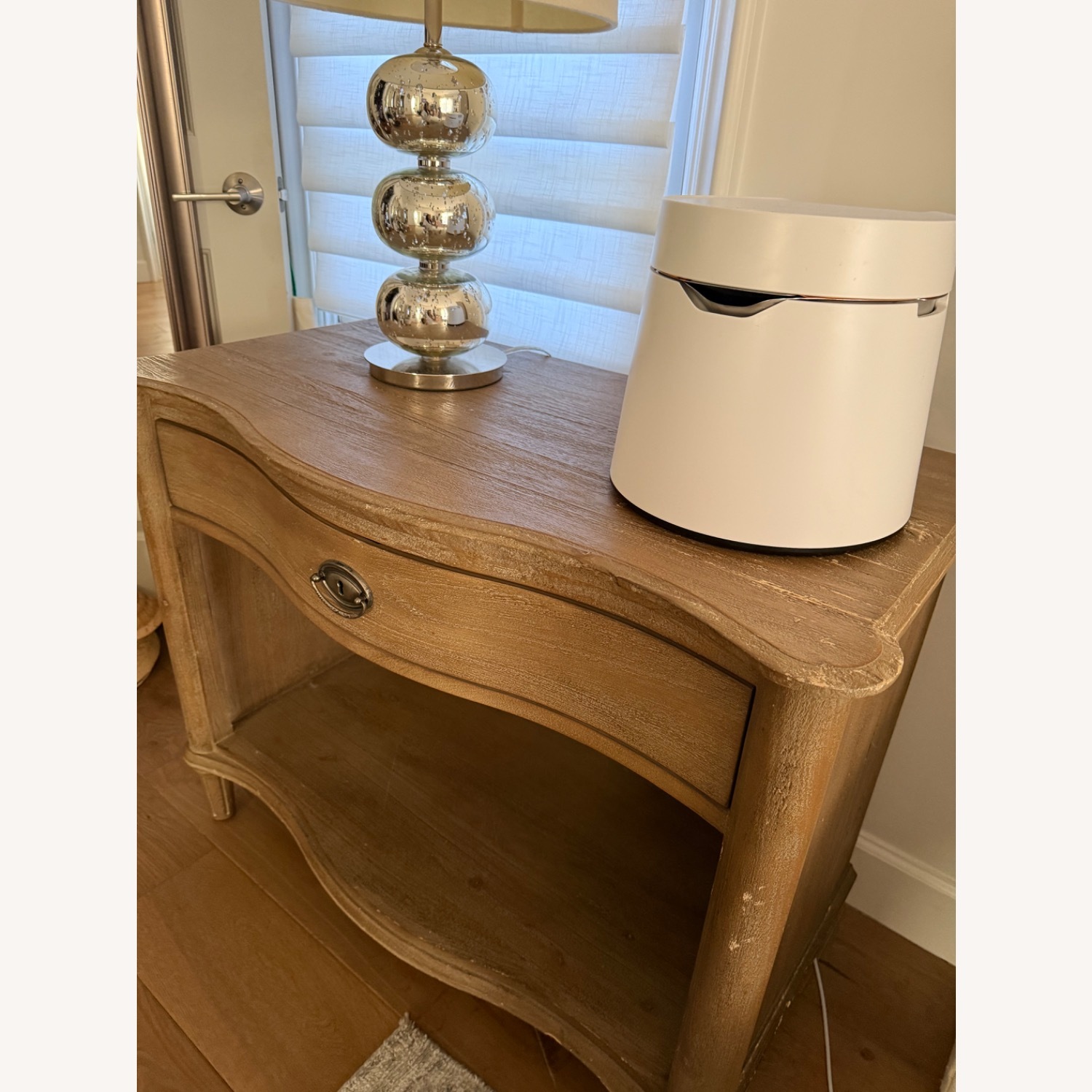 Restoration Hardware Empire Rosette Natural Wood Nightstand - image-5