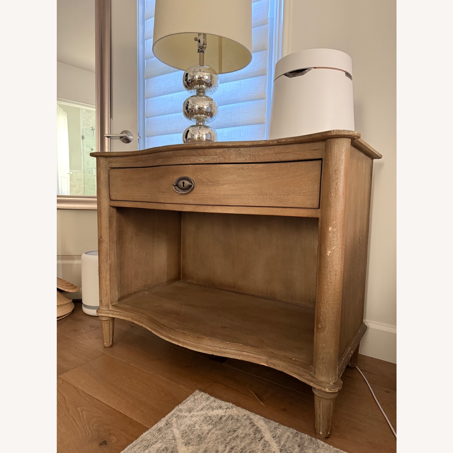 Restoration Hardware Empire Rosette Natural Wood Nightstand - image-4